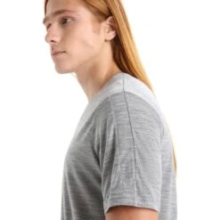 Icebreaker ZoneKnit™ T-Shirt Heren - Metro Hthr -Icebreaker icebreaker mens zoneknit short sleeve tee metro hthr 5 1458912