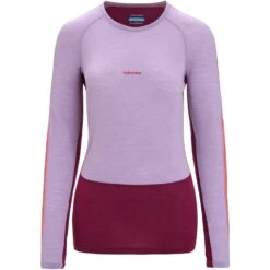 Icebreaker 125 ZoneKnit™ Crewe Shirt Met Lange Mouwen Dames - Purple Gaze/Go Berry -Icebreaker icebreaker womens 125 zoneknit long sleeve crewe purple gaze go berry 1 1385368