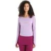 Icebreaker 125 ZoneKnit™ Crewe Shirt Met Lange Mouwen Dames - Purple Gaze/Go Berry