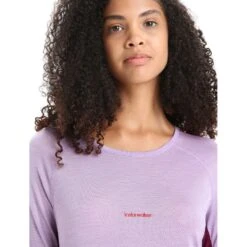Icebreaker 125 ZoneKnit™ Crewe Shirt Met Lange Mouwen Dames - Purple Gaze/Go Berry -Icebreaker icebreaker womens 125 zoneknit long sleeve crewe purple gaze go berry 6 1385373
