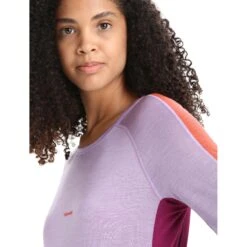Icebreaker 125 ZoneKnit™ Crewe Shirt Met Lange Mouwen Dames - Purple Gaze/Go Berry -Icebreaker icebreaker womens 125 zoneknit long sleeve crewe purple gaze go berry 7 1385374