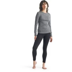 Icebreaker 200 Oasis Crewe Shirt Met Lange Mouwen Dames - Gritstone HTHR -Icebreaker icebreaker womens 200 oasis crewe long sleeve shirt gritstone hthr 3 1459212