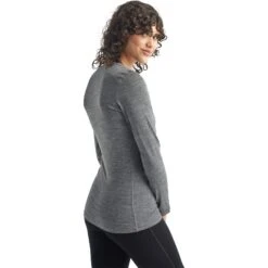 Icebreaker 200 Oasis Crewe Shirt Met Lange Mouwen Dames - Gritstone HTHR -Icebreaker icebreaker womens 200 oasis crewe long sleeve shirt gritstone hthr 4 1459213