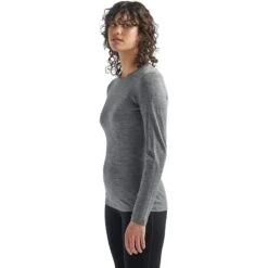 Icebreaker 200 Oasis Crewe Shirt Met Lange Mouwen Dames - Gritstone HTHR -Icebreaker icebreaker womens 200 oasis crewe long sleeve shirt gritstone hthr 5 1459214