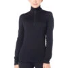Icebreaker 200 Oasis Half Zip Shirt Met Lange Mouwen Dames - Zwart -Icebreaker icebreaker womens 200 oasis halfzip ls black 2 840041
