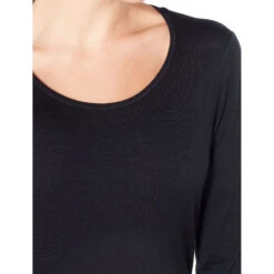 Icebreaker 200 Oasis Scoop Shirt Met Lange Mouwen Dames - Zwart -Icebreaker icebreaker womens 200 oasis scoop ls black 5 840038