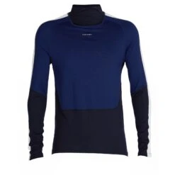 Icebreaker 200 Sonebula High Neck Shirt Met Lange Mouwen Dames - Midnight Navy/Royal Navy/Snow -Icebreaker icebreaker womens 200 sonebula high neck long sleeve shirt midnight navy royal navy snow 1 1039811
