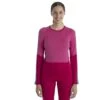 Icebreaker 200 Sonebula Crewe Shirt Met Lange Mouwen Dames - Electron Pink/Tempo/Flux Green -Icebreaker icebreaker womens 200 sonebula long sleeve crewe electron pink tempo flux green 1 1536302