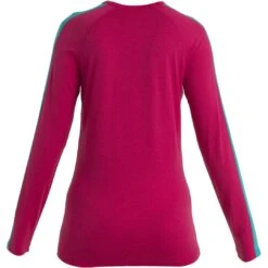 Icebreaker 200 Sonebula Crewe Shirt Met Lange Mouwen Dames - Electron Pink/Tempo/Flux Green -Icebreaker icebreaker womens 200 sonebula long sleeve crewe electron pink tempo flux green 2 1488726