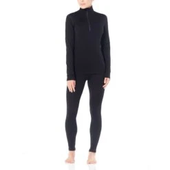 Icebreaker 260 Tech Half Zip Shirt Met Lange Mouwen Dames - Zwart -Icebreaker icebreaker womens 260 tech half zip long sleeve shirt black 4 904500