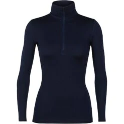 Icebreaker 260 Tech Half Zip Shirt Met Lange Mouwen Dames - Midnight Navy -Icebreaker icebreaker womens 260 tech half zip long sleeve shirt midnight navy 1 1039861