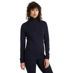 Icebreaker 260 Tech Half Zip Shirt Met Lange Mouwen Dames - Midnight Navy