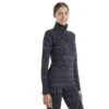 Icebreaker 260 Vertex Half Zip Glacial Flow Shirt Met Lange Mouwen Dames - Graphite/Zwart/Jet HTHR -Icebreaker icebreaker womens 260 vertex half zip glacial flow long sleeve graphite black jet hthr 1 1555398