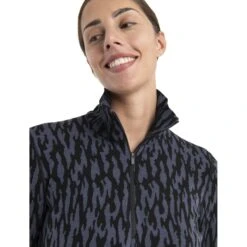 Icebreaker 260 Vertex Half Zip Glacial Flow Shirt Met Lange Mouwen Dames - Graphite/Zwart/Jet HTHR -Icebreaker icebreaker womens 260 vertex half zip glacial flow long sleeve graphite black jet hthr 5 1555402