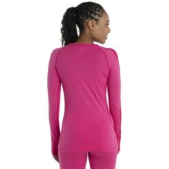 Icebreaker 260 ZoneKnit™ Crewe Shirt Met Lange Mouwen Dames - Tempo/Electron Pink -Icebreaker icebreaker womens 260 zoneknit crewe long sleeve tempo electron pink 2 1535637