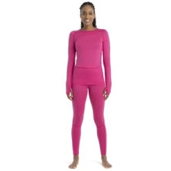 Icebreaker 260 ZoneKnit™ Crewe Shirt Met Lange Mouwen Dames - Tempo/Electron Pink -Icebreaker icebreaker womens 260 zoneknit crewe long sleeve tempo electron pink 3 1535638