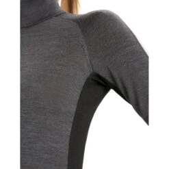 Icebreaker 260 ZoneKnit™ Half Zip Shirt Met Lange Mouwen Dames - Jet Hthr/Black/Metro Hthr -Icebreaker icebreaker womens 260 zoneknit long sleeve half zip jet hthr black metro hthr 6 1271640