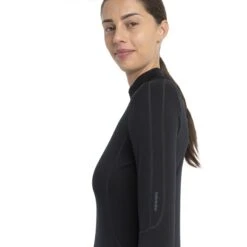 Icebreaker 300 MerinoFine™ Polar Half Zip Shirt Met Lange Mouwen Dames - Zwart -Icebreaker icebreaker womens 300 merinofine polar long sleeve half zip black 4 1535617