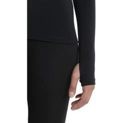 Icebreaker 300 MerinoFine™ Polar Half Zip Shirt Met Lange Mouwen Dames - Zwart -Icebreaker icebreaker womens 300 merinofine polar long sleeve half zip black 6 1535619