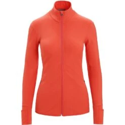 Icebreaker Descender Fleece Jas Dames - Vibrant Earth -Icebreaker icebreaker womens descender long sleeve zip vibrant earth 1 1381202