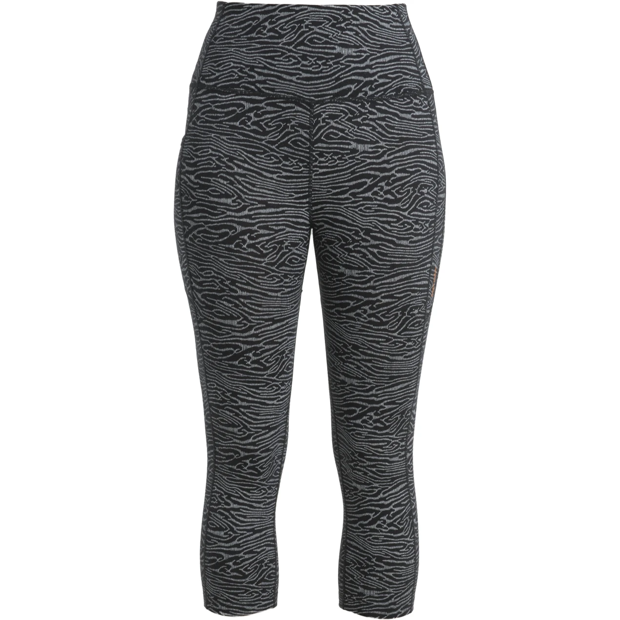 Icebreaker Fastray Topo Lines High Rise 3/4 Tight Dames - Zwart/Snow/AOP 5 Icebreaker Fastray Topo Lines High Rise 3/4 Tight Dames - Zwart/Snow/AOP - Afbeelding 3