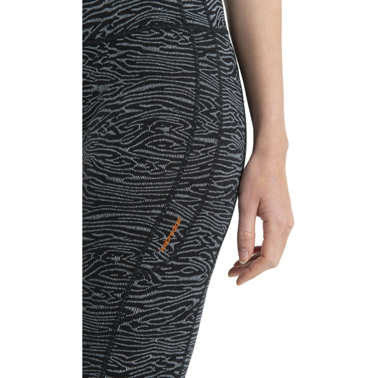 Icebreaker Fastray Topo Lines High Rise 3/4 Tight Dames - Zwart/Snow/AOP 8 Icebreaker Fastray Topo Lines High Rise 3/4 Tight Dames - Zwart/Snow/AOP - Afbeelding 6