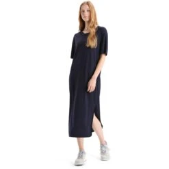 Icebreaker Granary Jurk Dames - Midnight Navy -Icebreaker icebreaker womens granary tee dress midnight navy 5 1381254