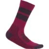 Icebreaker Hike+ Light Crew Natural Summit Sokken Dames - Electron Pink/Nightshade/Black -Icebreaker icebreaker womens hike plus light crew natural summit socks electron pink nightshade black 1 1487943