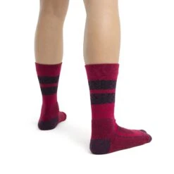 Icebreaker Hike+ Light Crew Natural Summit Sokken Dames - Electron Pink/Nightshade/Black -Icebreaker icebreaker womens hike plus light crew natural summit socks electron pink nightshade black model 2 1498743