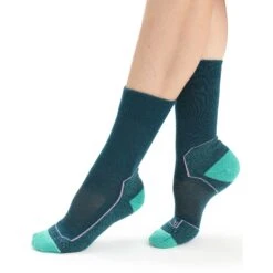 Icebreaker Hike+ Light Crew Sokken Dames - Green Glory/Fresh -Icebreaker icebreaker womens hike plus light crew socks green glory fresh 2 1381324