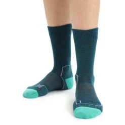 Icebreaker Hike+ Light Crew Sokken Dames - Green Glory/Fresh -Icebreaker icebreaker womens hike plus light crew socks green glory fresh 4 1381326