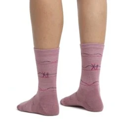 Icebreaker Lifestyle Ultralight Crew Backcountry Ski Sokken Dames - Crystal/Nightshade/Tempo/Electron Pink -Icebreaker icebreaker womens lifestyle ultralight crew backcountry ski socks crystal nightshade tempo electron pink 2 1537980