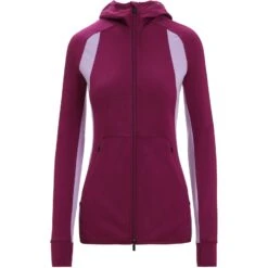 Icebreaker Quantum ZoneKnit™ Jas Met Capuchon Dames - Go Berry/Purple Gaze -Icebreaker icebreaker womens merino quantum zoneknit long sleeve zip hoodie go berry purple gaze 1 1384483