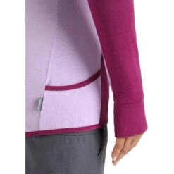 Icebreaker Quantum ZoneKnit™ Jas Met Capuchon Dames - Go Berry/Purple Gaze -Icebreaker icebreaker womens merino quantum zoneknit long sleeve zip hoodie go berry purple gaze 11 1384493