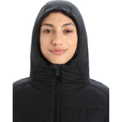 Icebreaker MerinoLoft™ Collingwood Mantel Met Capuchon Dames - Zwart -Icebreaker icebreaker womens merinoloft collingwood ii 3q hooded jacket black 5 1270185