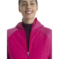 Icebreaker Quantum Hybrid Jas Met Capuchon Dames - Electron Pink/Tempo 17 Icebreaker Quantum Hybrid Jas Met Capuchon Dames - Electron Pink/Tempo -Icebreaker icebreaker womens quantum hybrid long sleeve zip hoodie electron pink tempo model 4 1535702