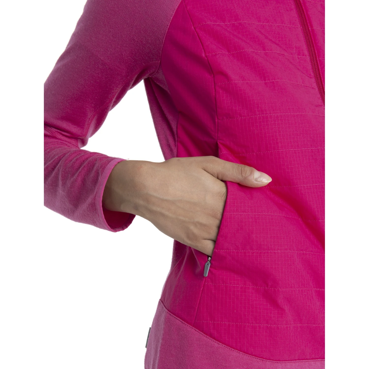 Icebreaker Quantum Hybrid Jas Met Capuchon Dames - Electron Pink/Tempo 10 Icebreaker Quantum Hybrid Jas Met Capuchon Dames - Electron Pink/Tempo - Afbeelding 8