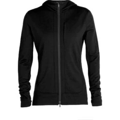 Icebreaker Quantum III Mid Layer Jas Met Capuchon Dames - Zwart 10 Icebreaker Quantum III Mid Layer Jas Met Capuchon Dames - Zwart -Icebreaker icebreaker womens quantum iii long sleeve zip hood midlayer black 1 1038240