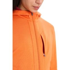 Icebreaker Quantum III Mid Layer Jas Met Capuchon Dames - Flash/Cherry -Icebreaker icebreaker womens quantum iii long sleeve zip hood midlayer flash cherry 6 1270286