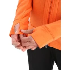 Icebreaker Quantum III Mid Layer Jas Met Capuchon Dames - Flash/Cherry -Icebreaker icebreaker womens quantum iii long sleeve zip hood midlayer flash cherry 8 1270288