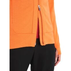 Icebreaker Quantum III Mid Layer Jas Met Capuchon Dames - Flash/Cherry -Icebreaker icebreaker womens quantum iii long sleeve zip hood midlayer flash cherry 9 1270289