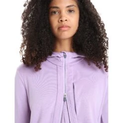 Icebreaker Quantum III Mid Layer Jas Met Capuchon Dames - Purple Gaze/Go Berry -Icebreaker icebreaker womens quantum iii long sleeve zip hood midlayer purple gaze go berry 6 1381774