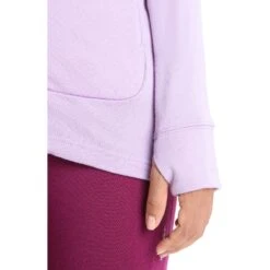 Icebreaker Quantum III Mid Layer Jas Met Capuchon Dames - Purple Gaze/Go Berry -Icebreaker icebreaker womens quantum iii long sleeve zip hood midlayer purple gaze go berry 9 1381777