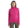 Icebreaker Quantum III Mid Layer Jas Met Capuchon Dames - Tempo/Electron Pink -Icebreaker icebreaker womens quantum iii long sleeve zip hood midlayer tempo electron pink model 1 1498851