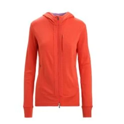 Icebreaker Quantum III Mid Layer Jas Met Capuchon Dames - Vibrant Earth/Purple Gaze -Icebreaker icebreaker womens quantum iii long sleeve zip hood midlayer vibrant earth purple gaze 1 1381778