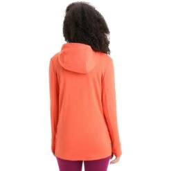 Icebreaker Quantum III Mid Layer Jas Met Capuchon Dames - Vibrant Earth/Purple Gaze -Icebreaker icebreaker womens quantum iii long sleeve zip hood midlayer vibrant earth purple gaze 4 1381781