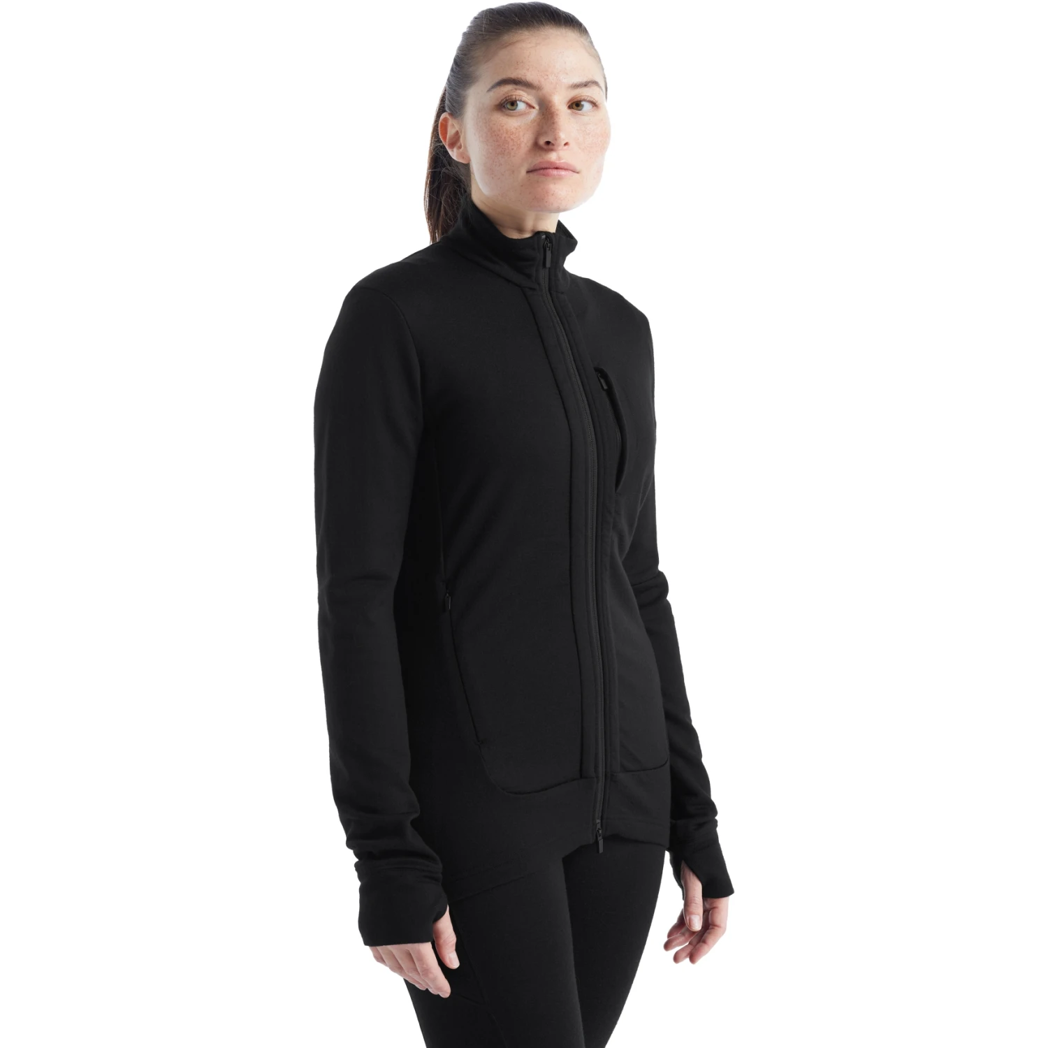 Icebreaker Quantum III Mid Layer Jas Dames - Zwart 3 Icebreaker Quantum III Mid Layer Jas Dames - Zwart