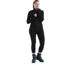 Icebreaker Quantum III Mid Layer Jas Dames - Zwart 13 Icebreaker Quantum III Mid Layer Jas Dames - Zwart -Icebreaker icebreaker womens quantum iii long sleeve zip midlayer black 4 1147589