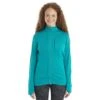 Icebreaker Quantum III Mid Layer Jas Dames - Flux Green -Icebreaker icebreaker womens quantum iii long sleeve zip midlayer flux green model 1 1498843