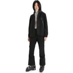 Icebreaker Shell+™ Jas Met Capuchon Dames - Zwart -Icebreaker icebreaker womens shell plus hooded jacket black 11 1270847